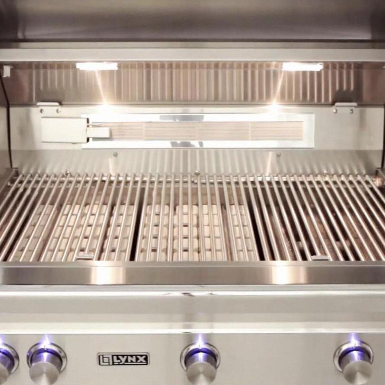 Lynx L30TR-OBNG Professional 30 Inch Built-In Natural Gas Grill w/ One Infrared Trident Burner & Rotisserie in Obsidian - Dual Halogen Lights - White Background thumbnail