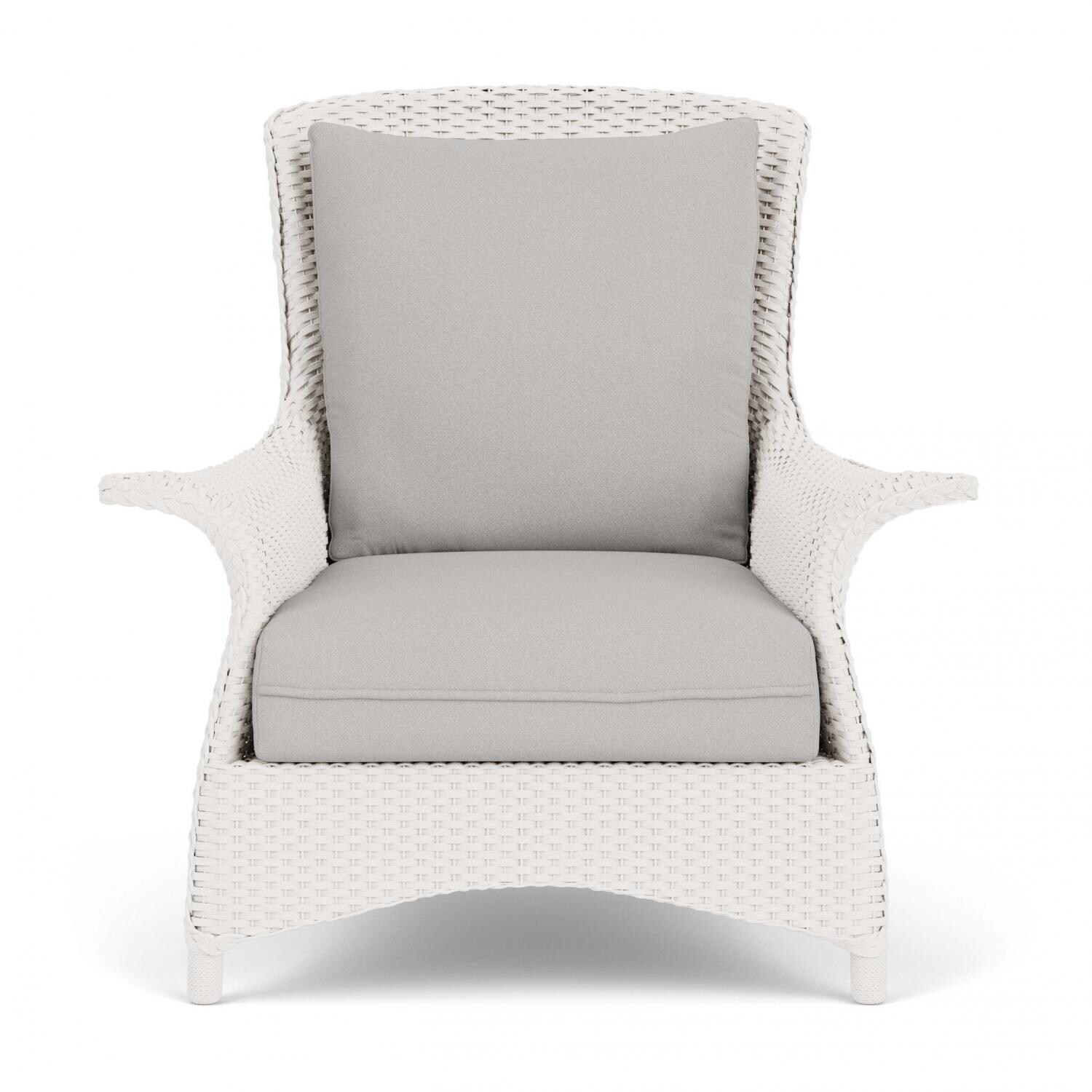 Lloyd Flanders Mandalay Lounge Chair in White Finish with Tundra Dove fabric thumbnail