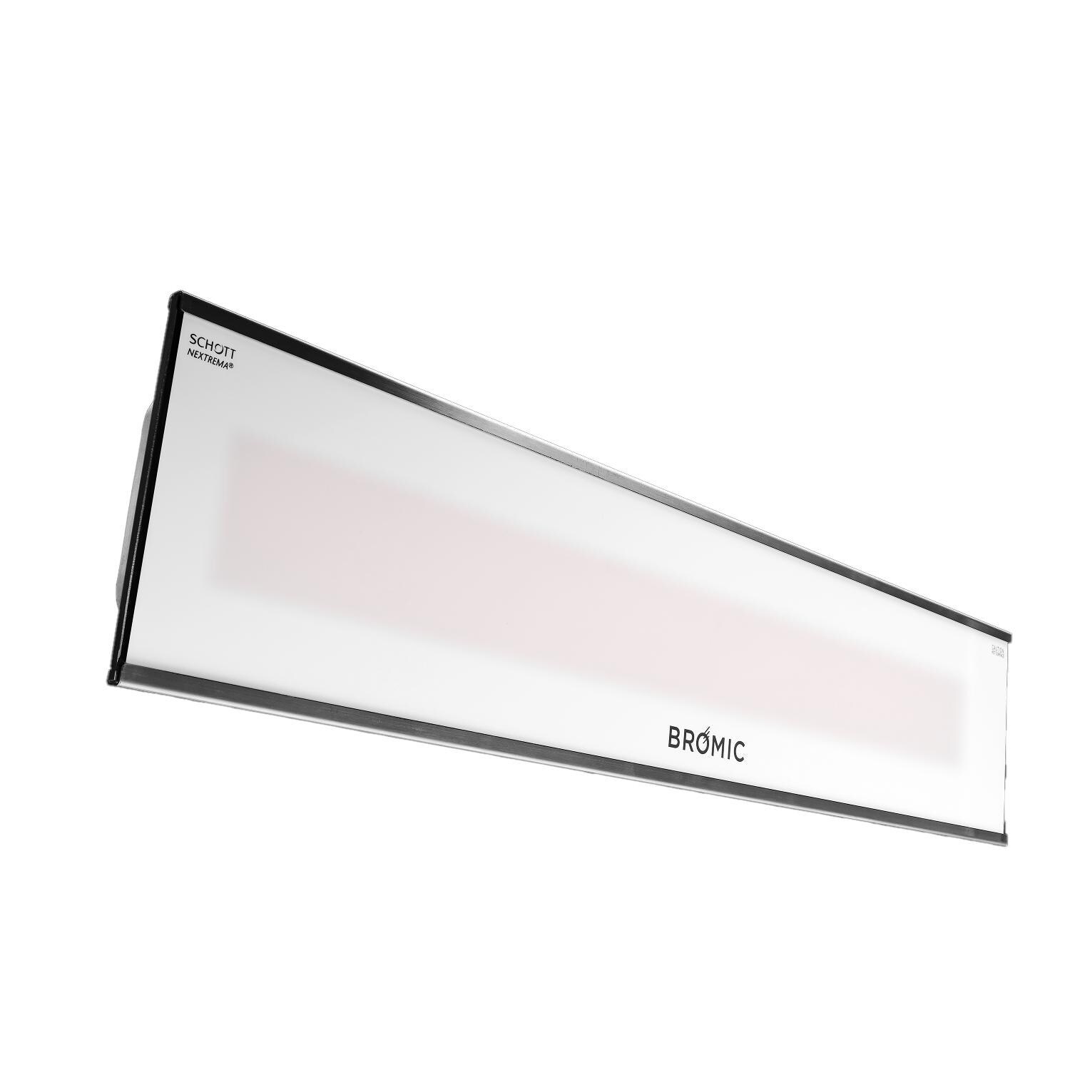 Bromic Platinum 2300W Smart-Heat Series II 240V Electric Patio Heater - Heater On - White - Angled View - Left thumbnail