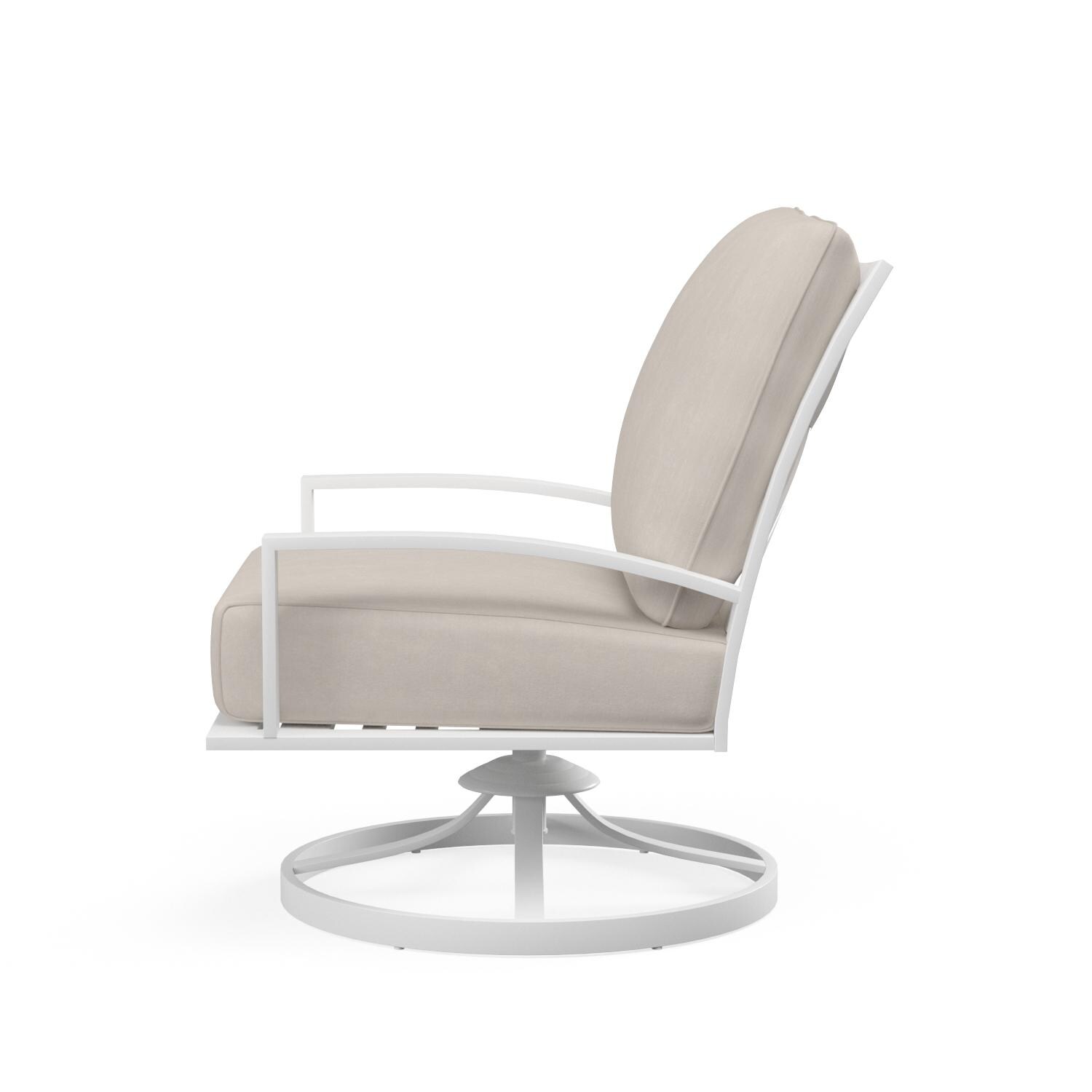 Sunset West - 501-21SR-5492 - Bristol Aluminum Swivel Patio Club Chair W/ Sunbrella Canvas Flax Self Welt Cushions - Side View thumbnail