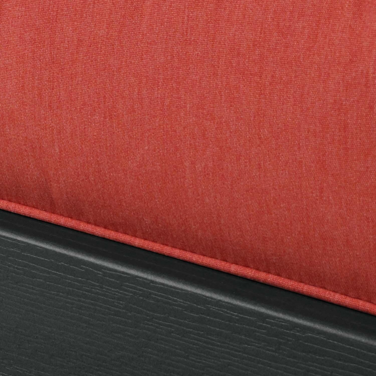 Blushing Bay Recycled Plastic Ottoman in Canvas Persimmon/Black by Lakeview Outdoor Designs - Cushion - Detail thumbnail
