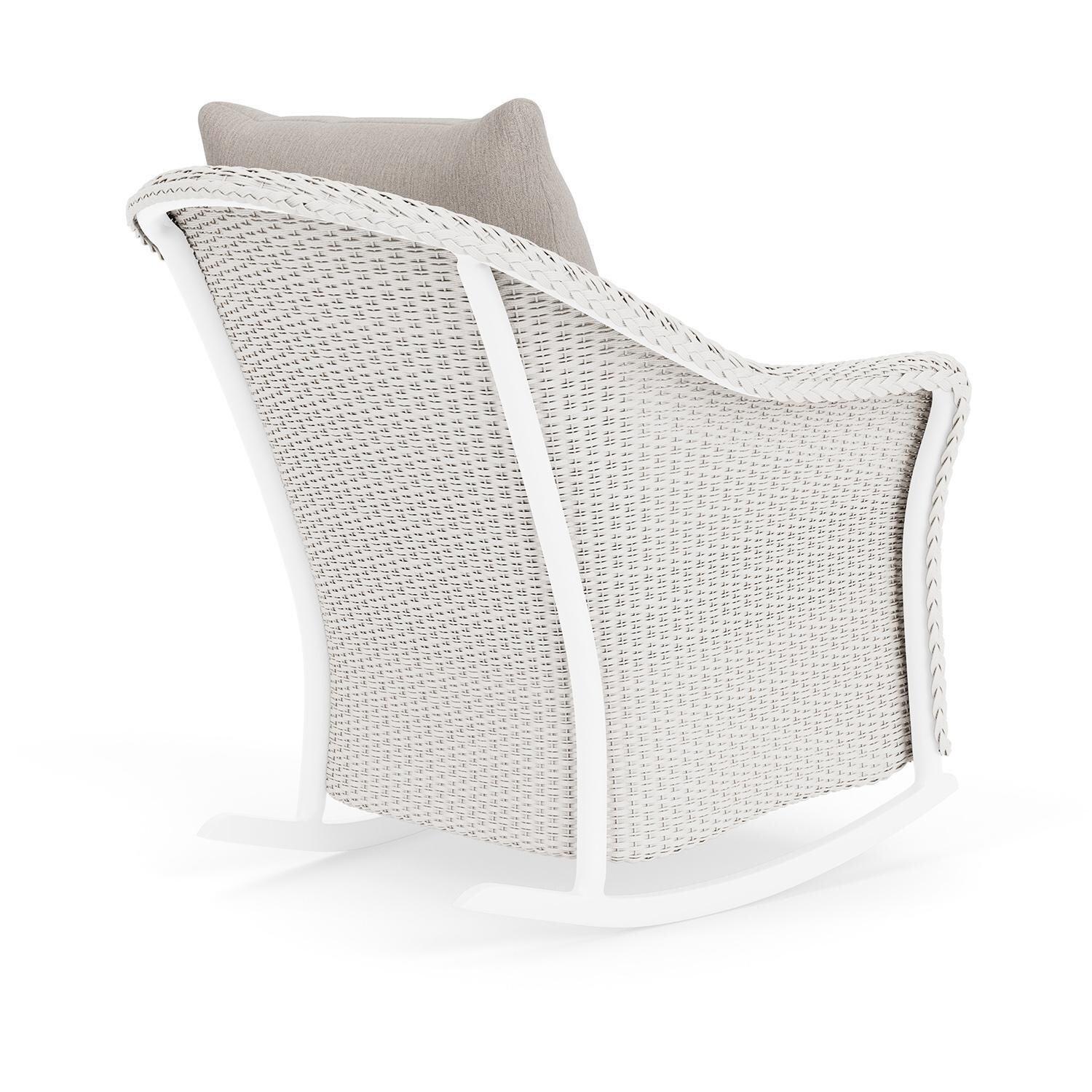 Lloyd Flanders Weekend Retreat Lounge Rocker in White Finish W/ Remy Cloud Fabric - Back Right thumbnail