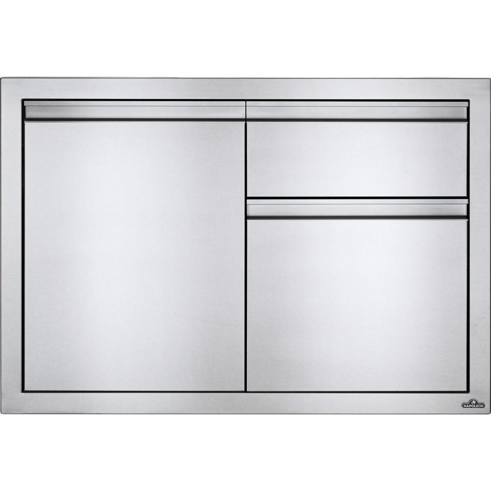 Napoleon - BI-3624-1D1W - 36-Inch Single Door & Waste Bin Drawer - Front thumbnail