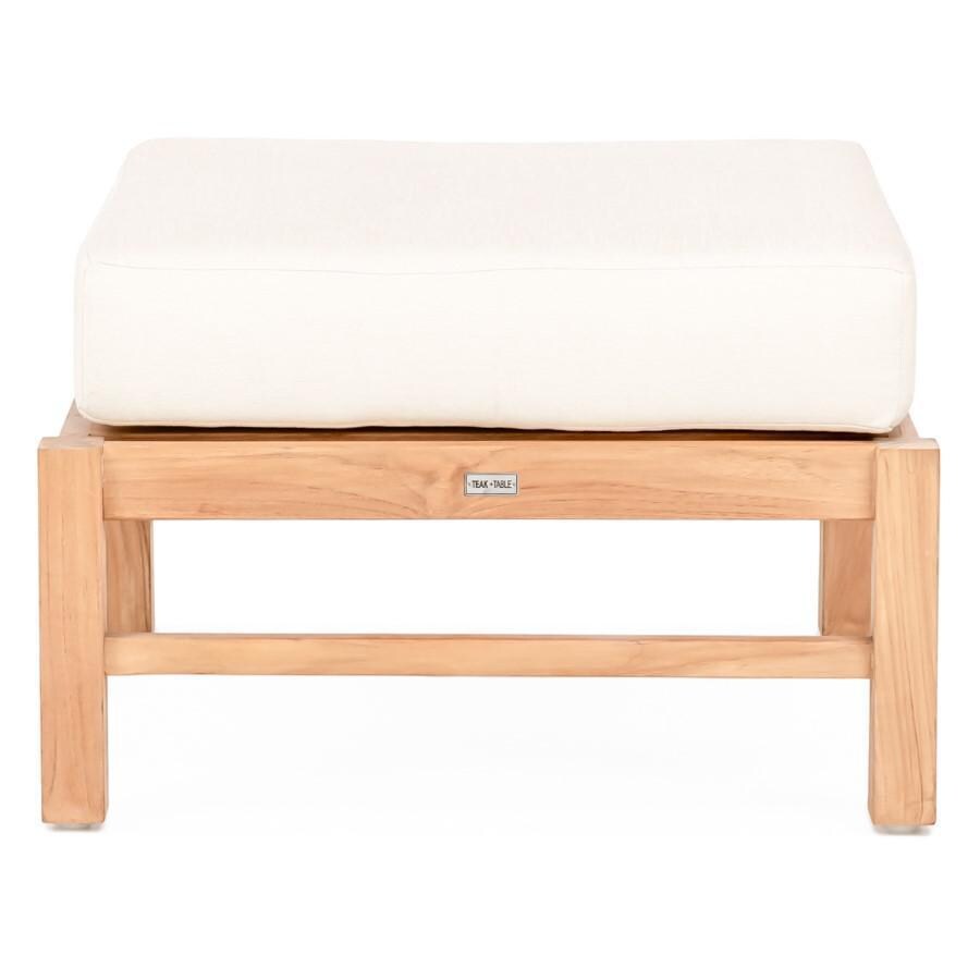 Teak + Table Monday Teak Patio Ottoman in Sand - White Background thumbnail