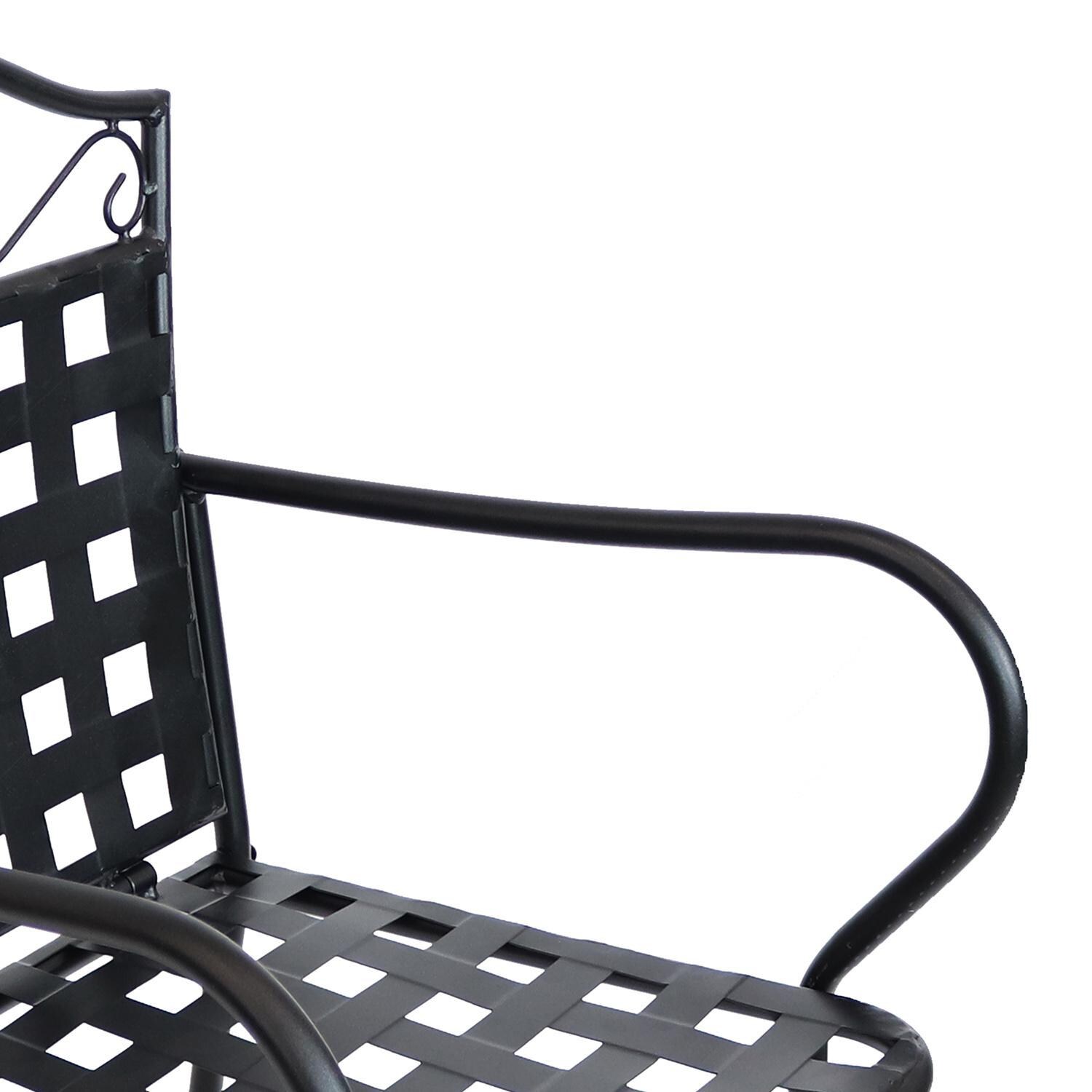 Ultimate Patio Wrought Iron Patio Bar Chair - Arm Detail thumbnail