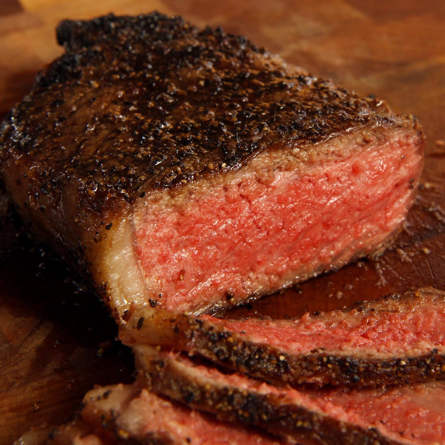 USDA Prime Dry Aged 12oz Boneless Strip Steaks By Chicago Steak Company - Medium Rare thumbnail