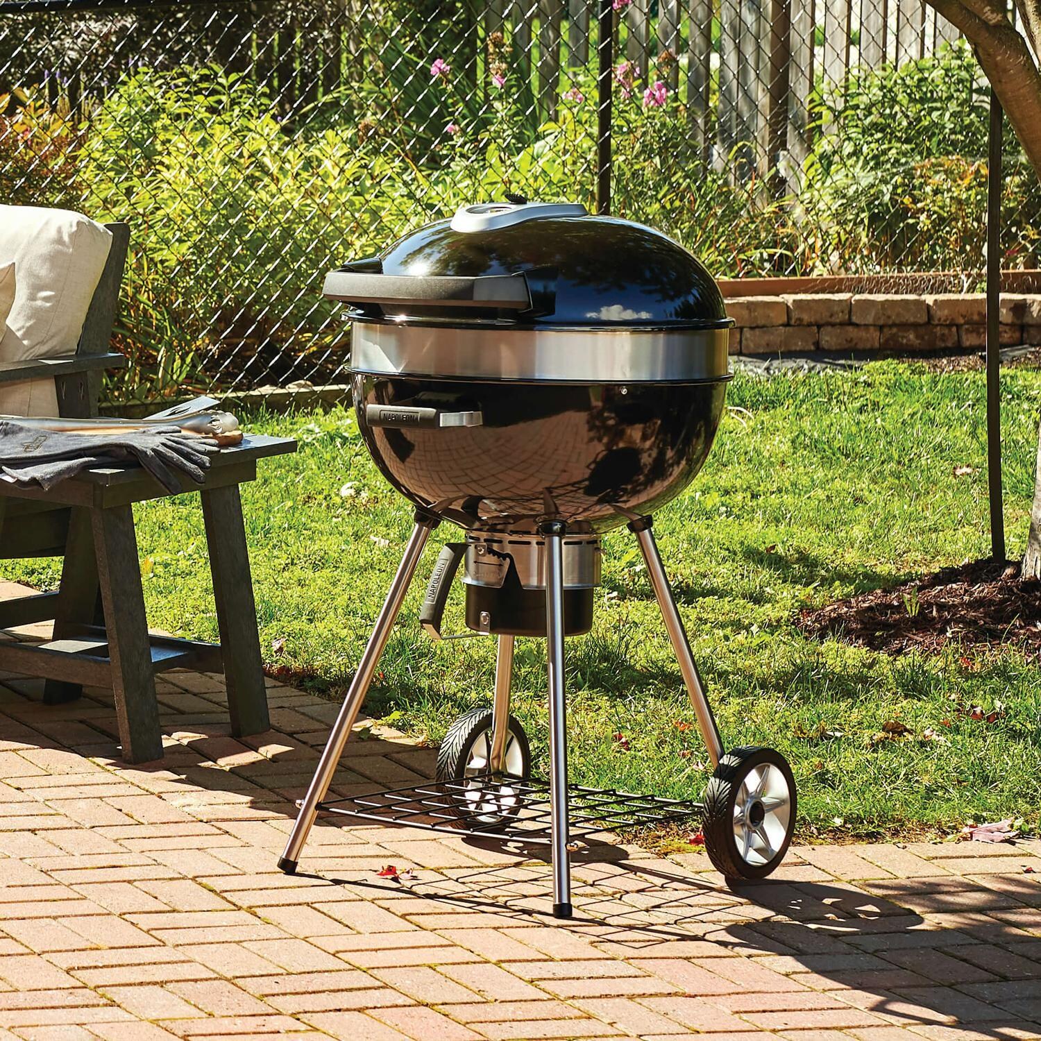 Napoleon PRO PRO22K-LEG-2 22 1/2-Inch Charcoal Kettle Grill - Lifestyle View