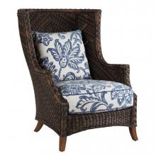 Island Estate Lanai Wicker Patio Wing Club Chair W/ Sunbrella Fabric By Tommy Bahama image