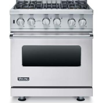 Viking Professional 5 Series 30-Inch 4-Burner Dual Fuel Natural Gas Self Cleaning Range - White - VDSC5304BWH