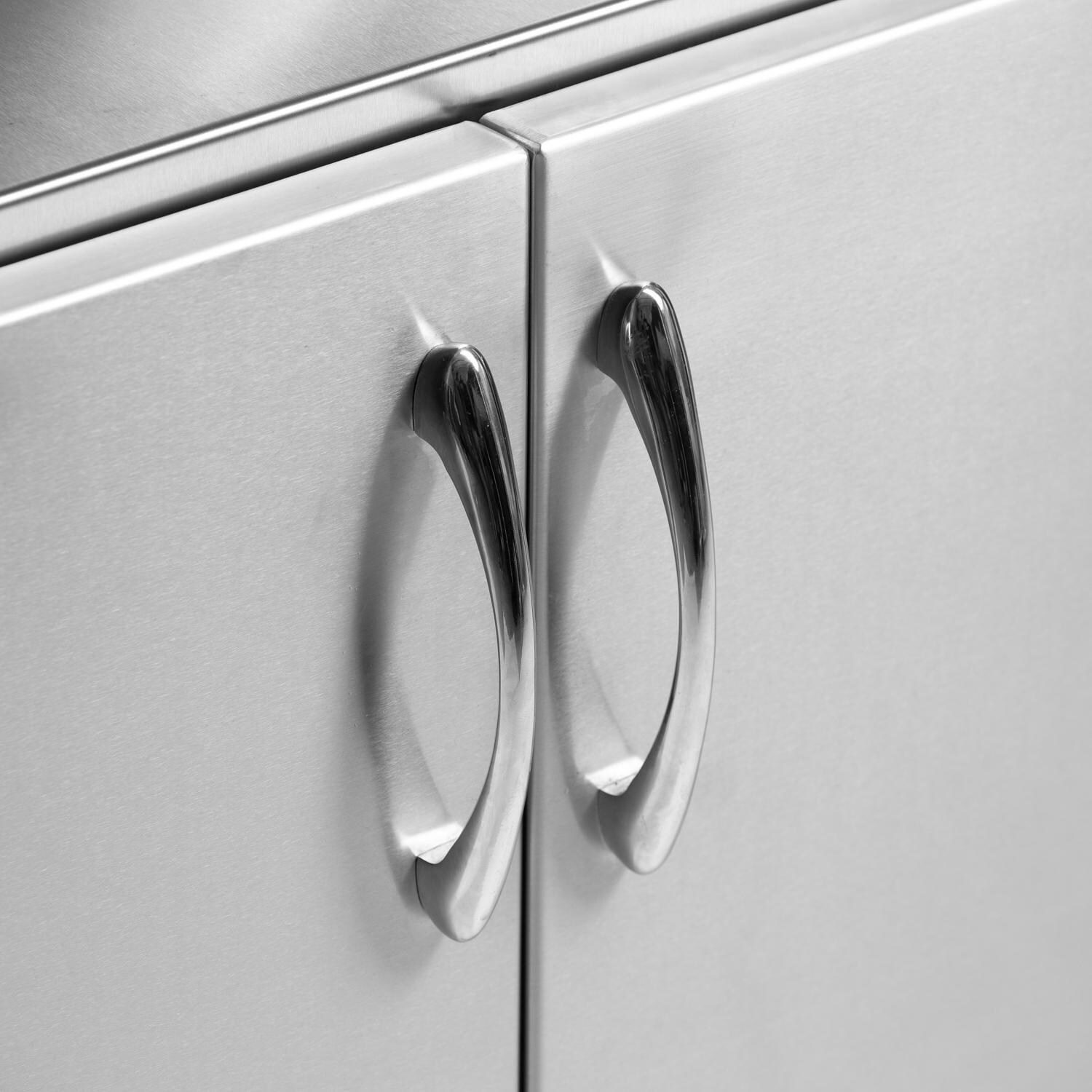 Blaze BLZ-20-KAMADO 20-Inch Cast Aluminum Kamado Grill On Stainless Steel Cart - Door Handles thumbnail