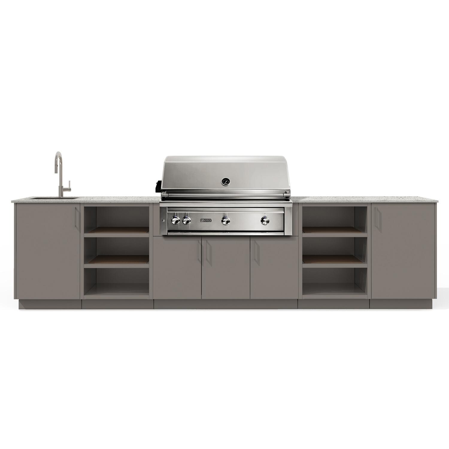 Urban Bonfire Twilight 42 Outdoor Kitchen w/ Lynx Propane Grill, Sink, Keon Dekton Countertop & Clay Finish - B-Twilight-42-Lynx-Keon-Clay