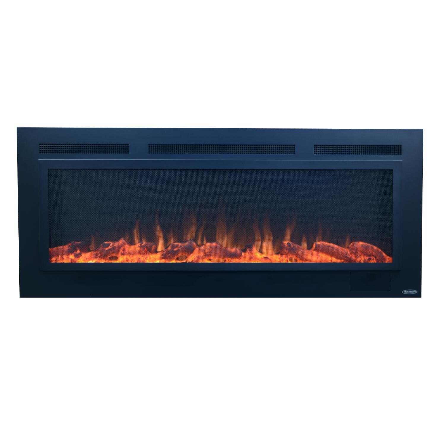 Touchstone Home Products Sideline 50-Inch Wall Mount/Flush Mount Electric Fireplace With Steel Surround - Front Orange thumbnail