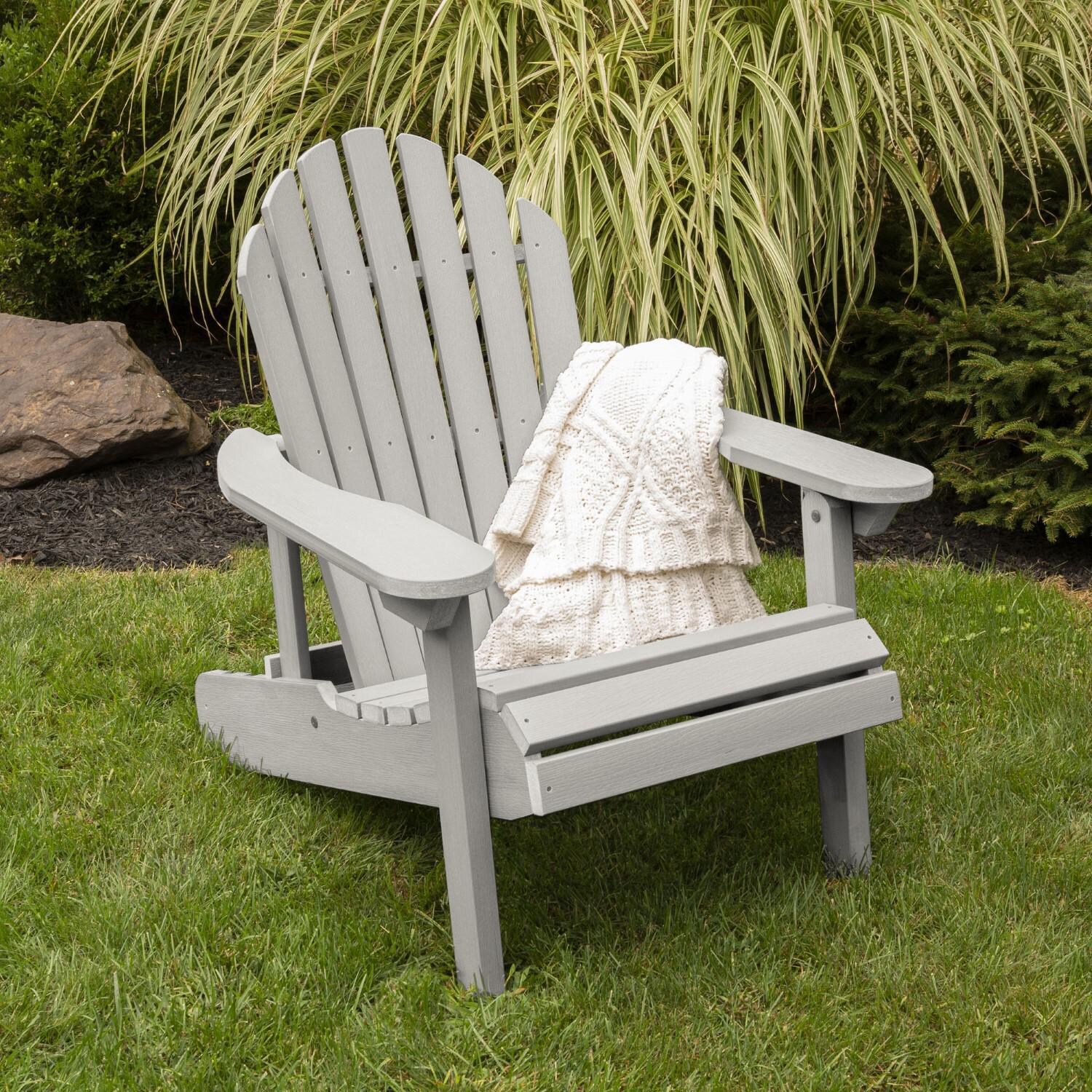 Dream Bay Recycled Plastic Folding & Reclining Adirondack Chair in Harbor Gray by Lakeview Outdoor Designs