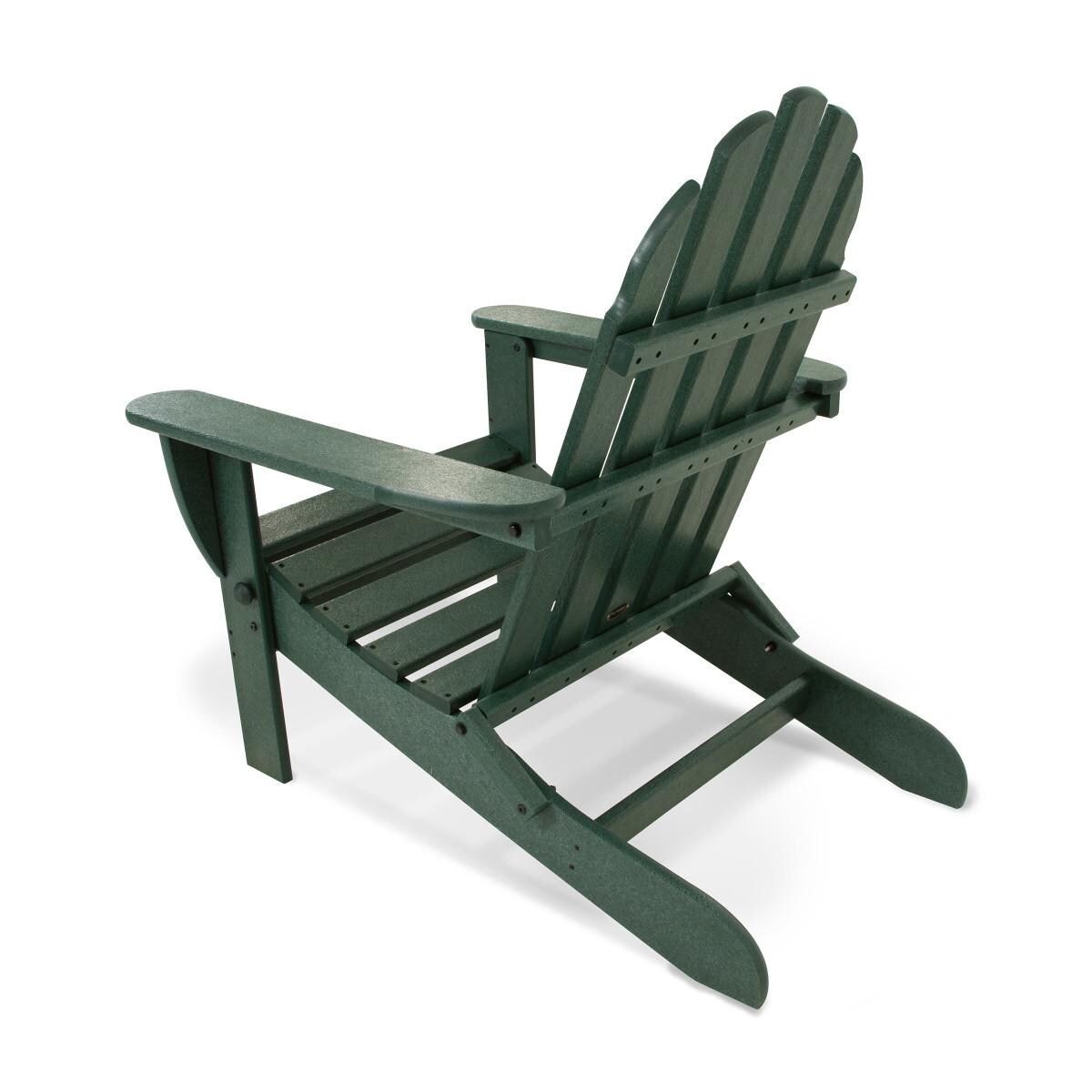 POLYWOOD AD5030GR Classic Folding Adirondack Chair - Back View thumbnail