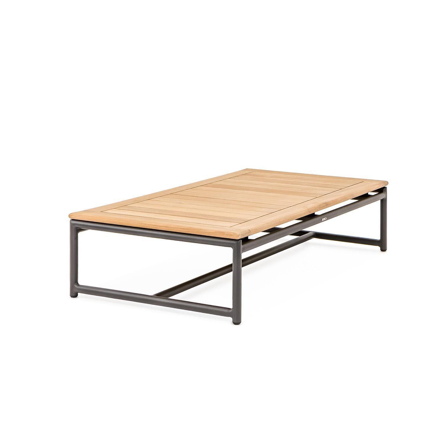 Teak + Table Paros Sofa/Clubs 4 Piece Lounge Set in Natural - Coffee Table Side View - White Background thumbnail