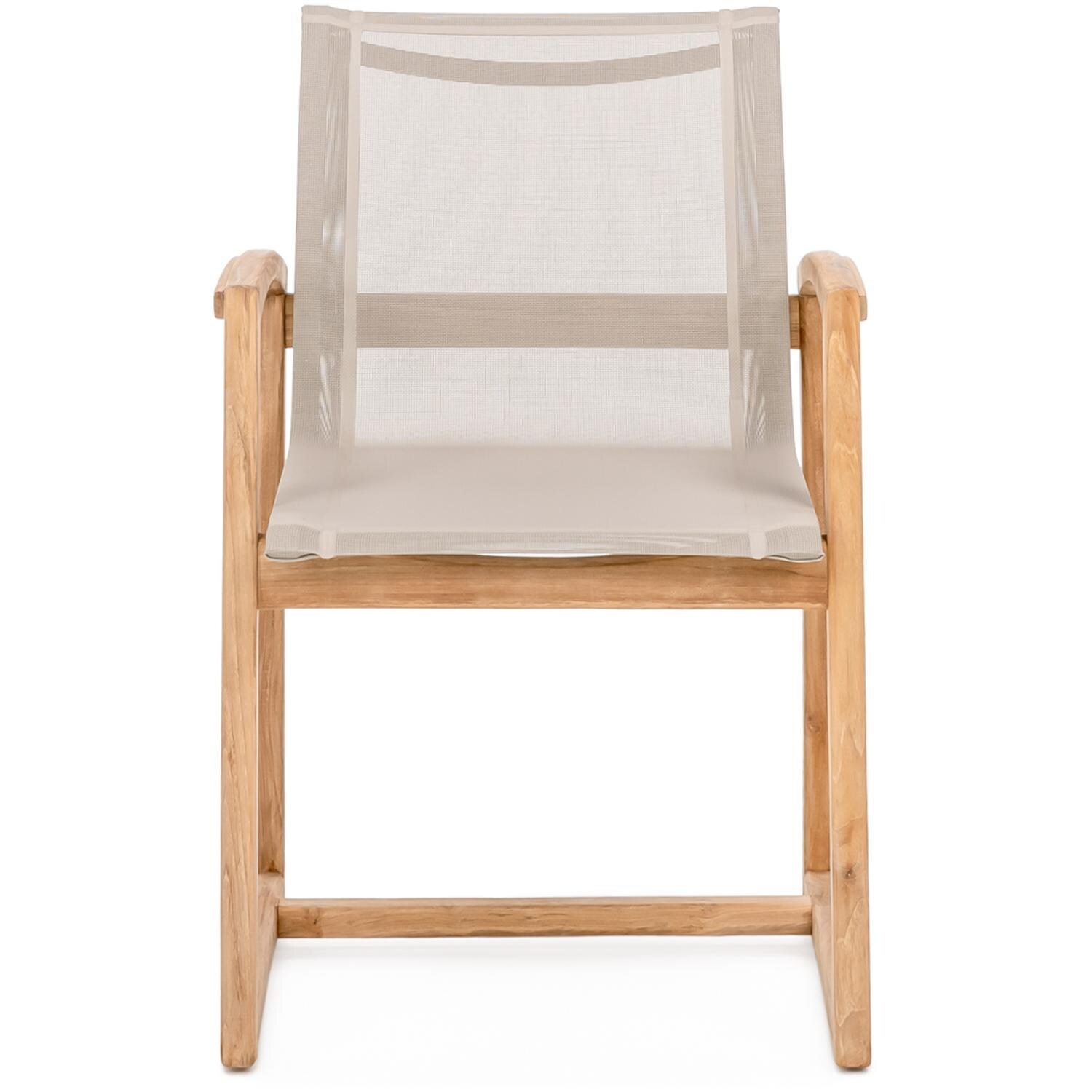 Teak + Table Capri Sling Dining Chair in Grey - Front - White Background thumbnail