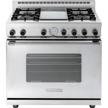 Tecnogas Superiore 36-Inch NEXT Classic Natural Gas Range With 4 Burners & Griddle - Stainless Steel - RN362GCS-S image