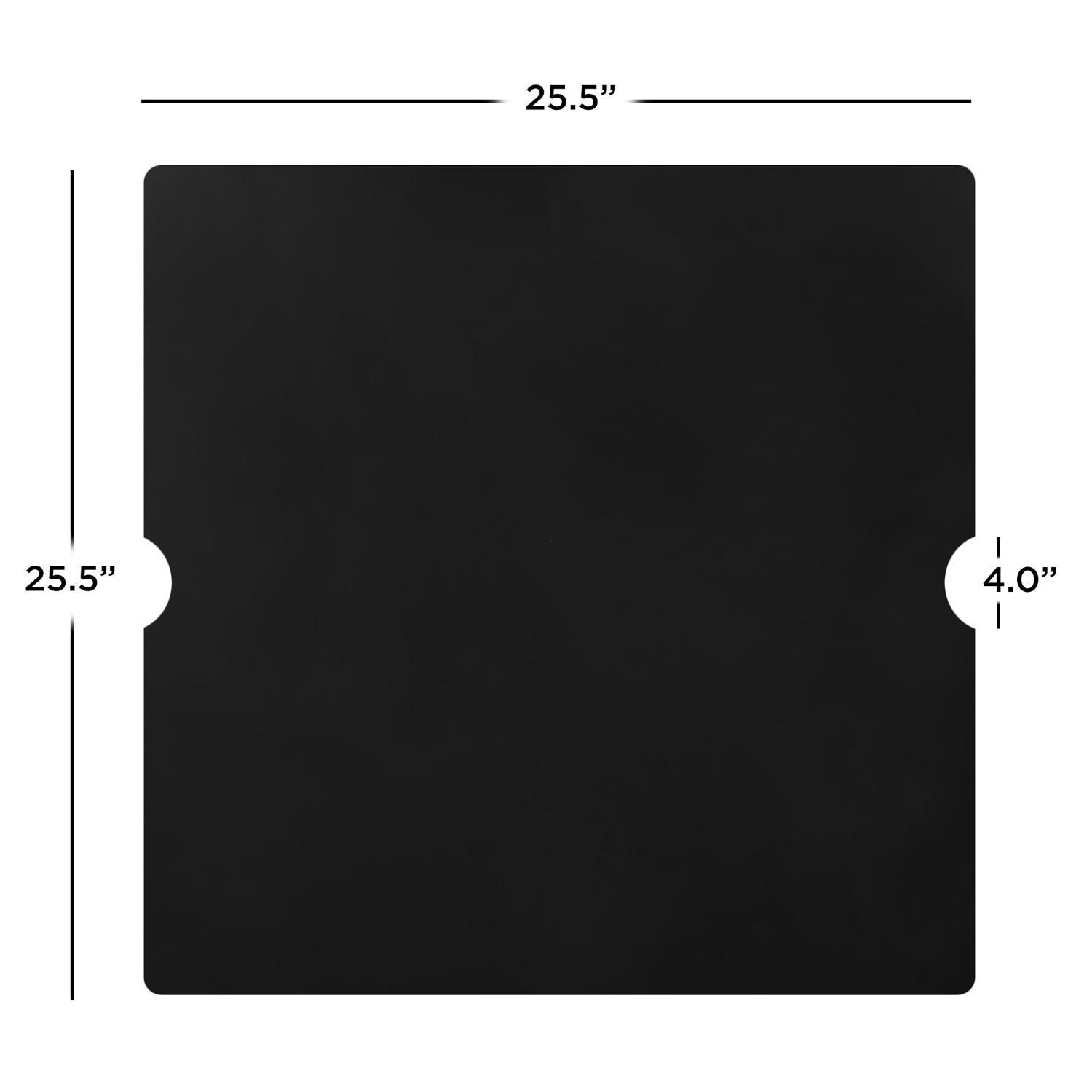 BBQGuys Signature 350-BK 25-Inch Square Aluminum Fire Table Lid - Fits 40-Inch Olliewood Fire Tables - Black - Dimensions - Diagram thumbnail