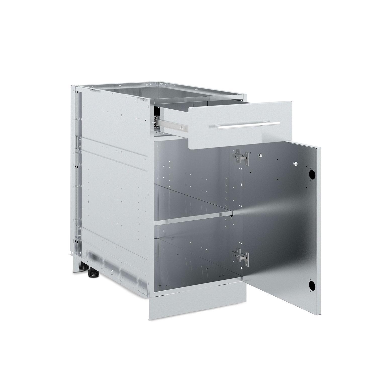 Broil King 802300 18-in Stainless Steel Single Access Door & Drawer Combo - Open - Angled Right - White Background thumbnail