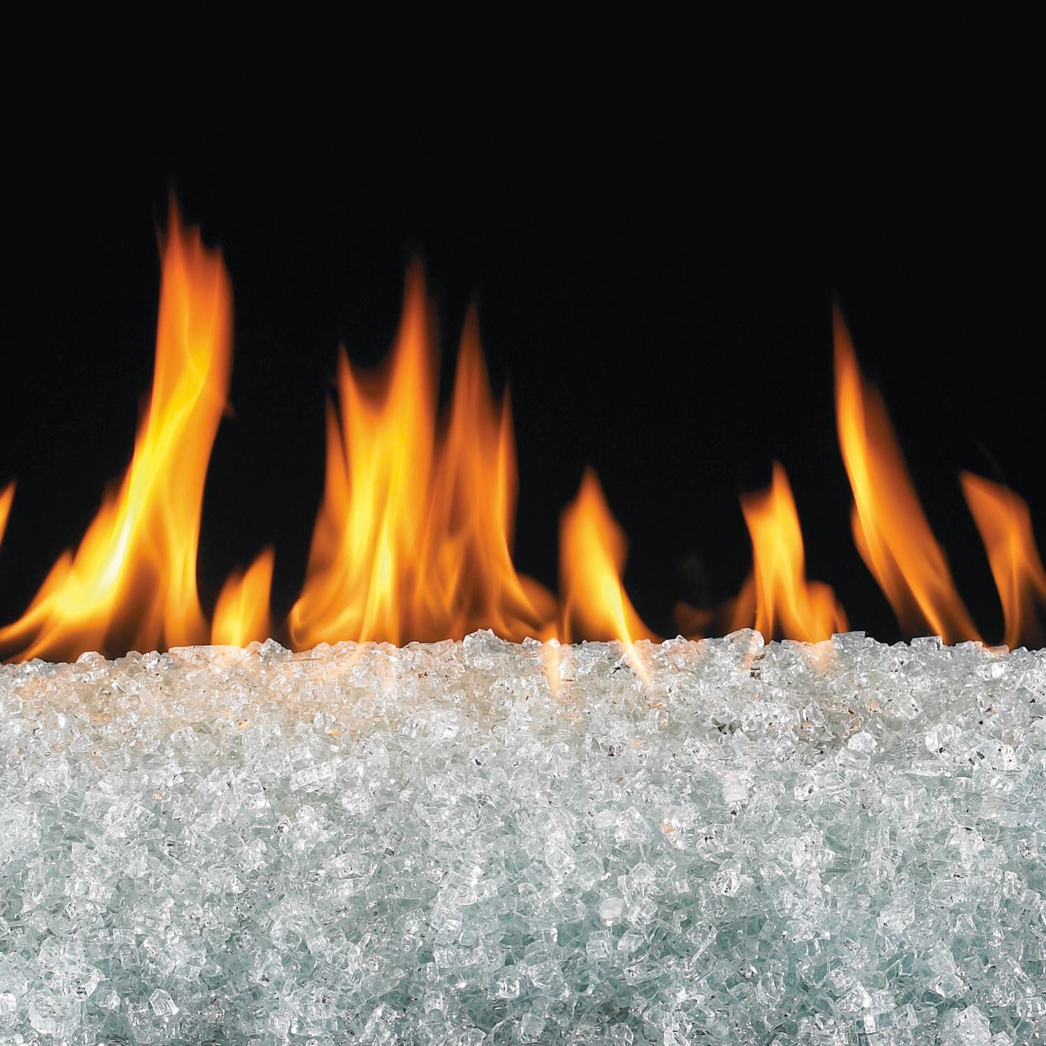 Peterson Real Fyre 18-Inch Clear Fire Glass Set With Vented Natural Gas G45 Burner - Match Light