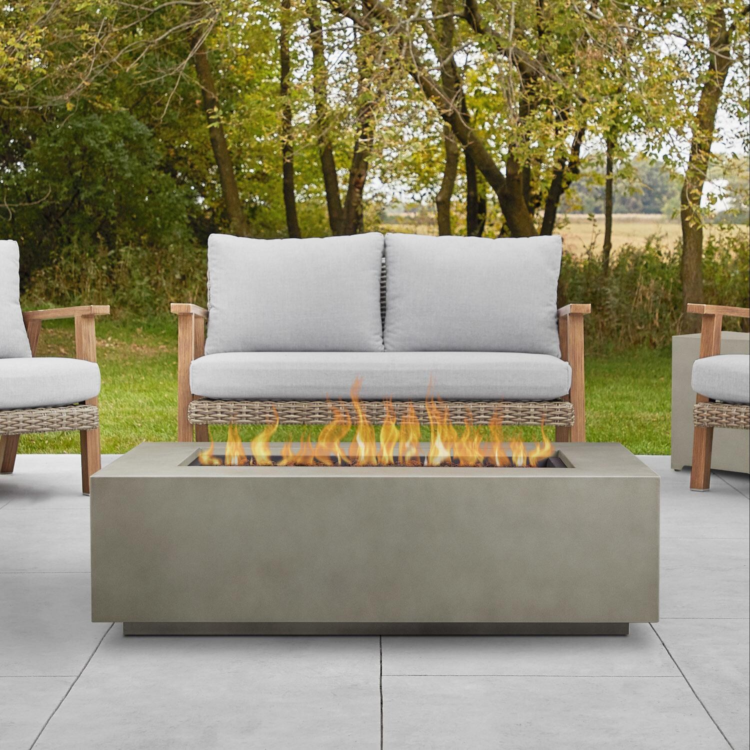 Real Flame Aegean 50-Inch Rectangle Natural Gas Fire Table - Mist Gray - (Ships as Propane w/ NG Conversion Kit) - C9813NG-MGRY image