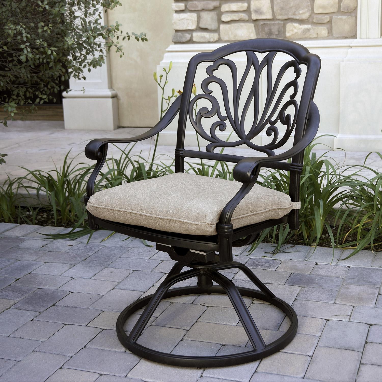 Darlee Elisabeth 9-Pc Dining Set w/ 64-Inch Table & Swivel Rockers in Antique Bronze/Beige -  Chair - Lifestyle thumbnail