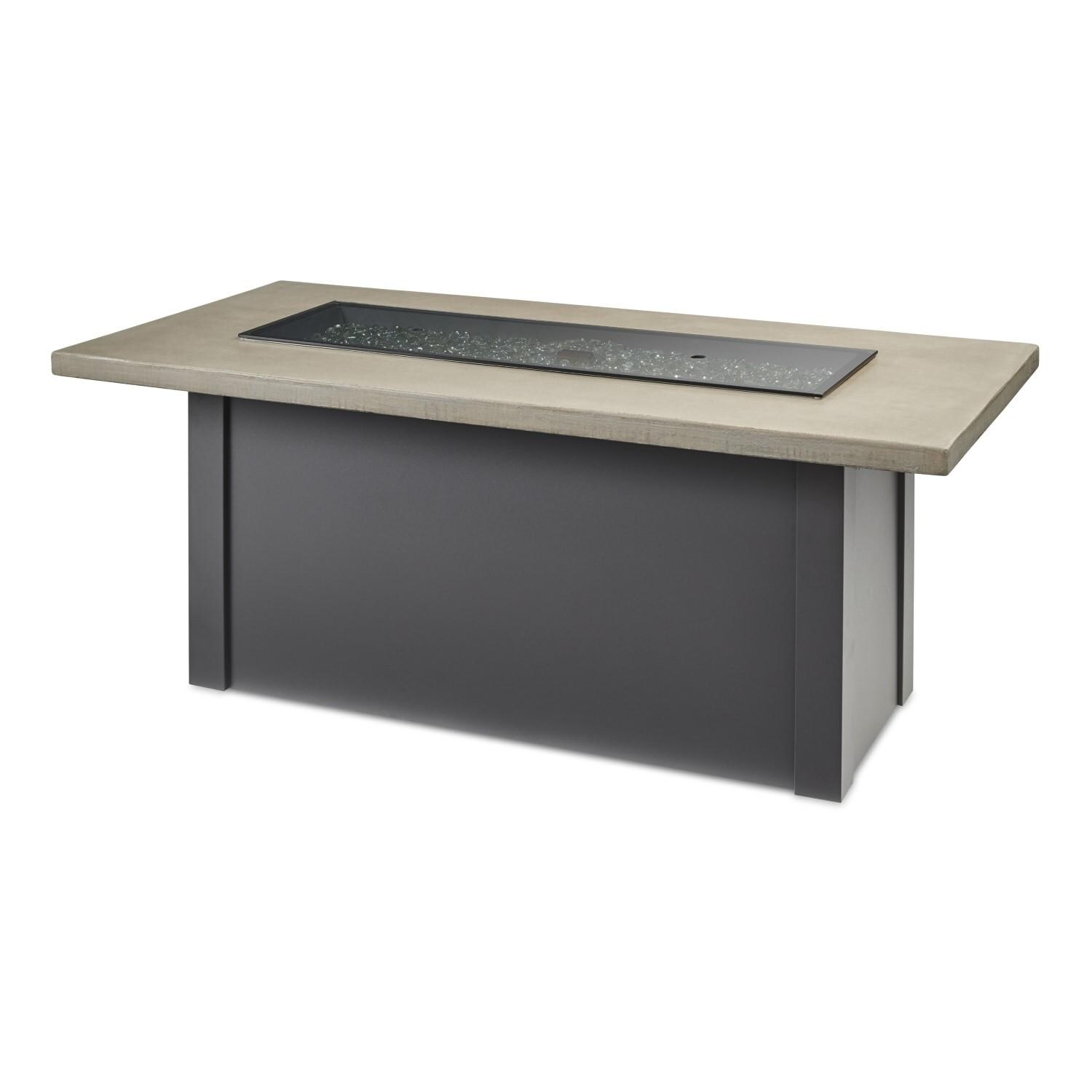 Havenwood 62 Inch Natural Gas Fire Pit Table W/ Pebble Grey Top & Grey Base - Cover - White Background thumbnail