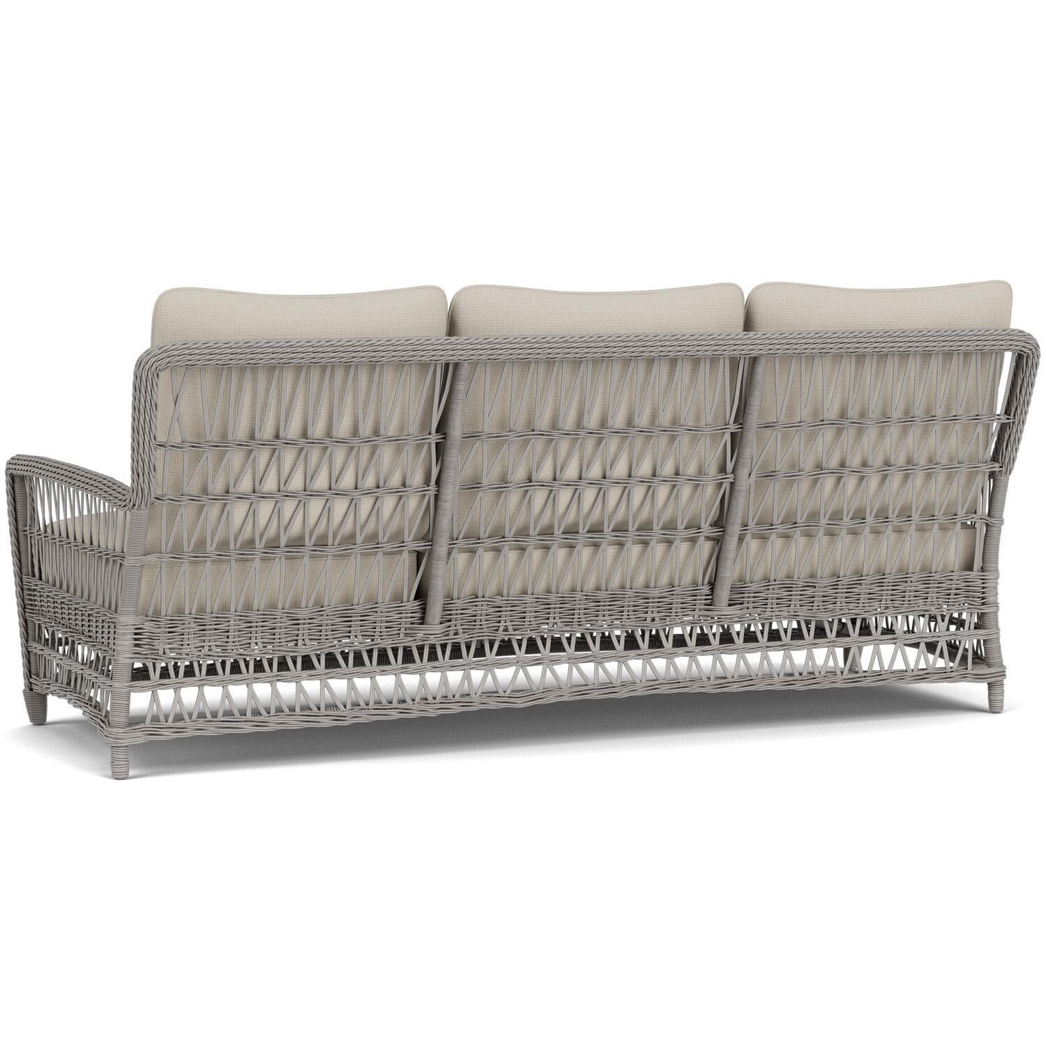 Lloyd Flanders Mackinac Sofa in Putty Finish with Fife Fog Fabric - Rear Left thumbnail