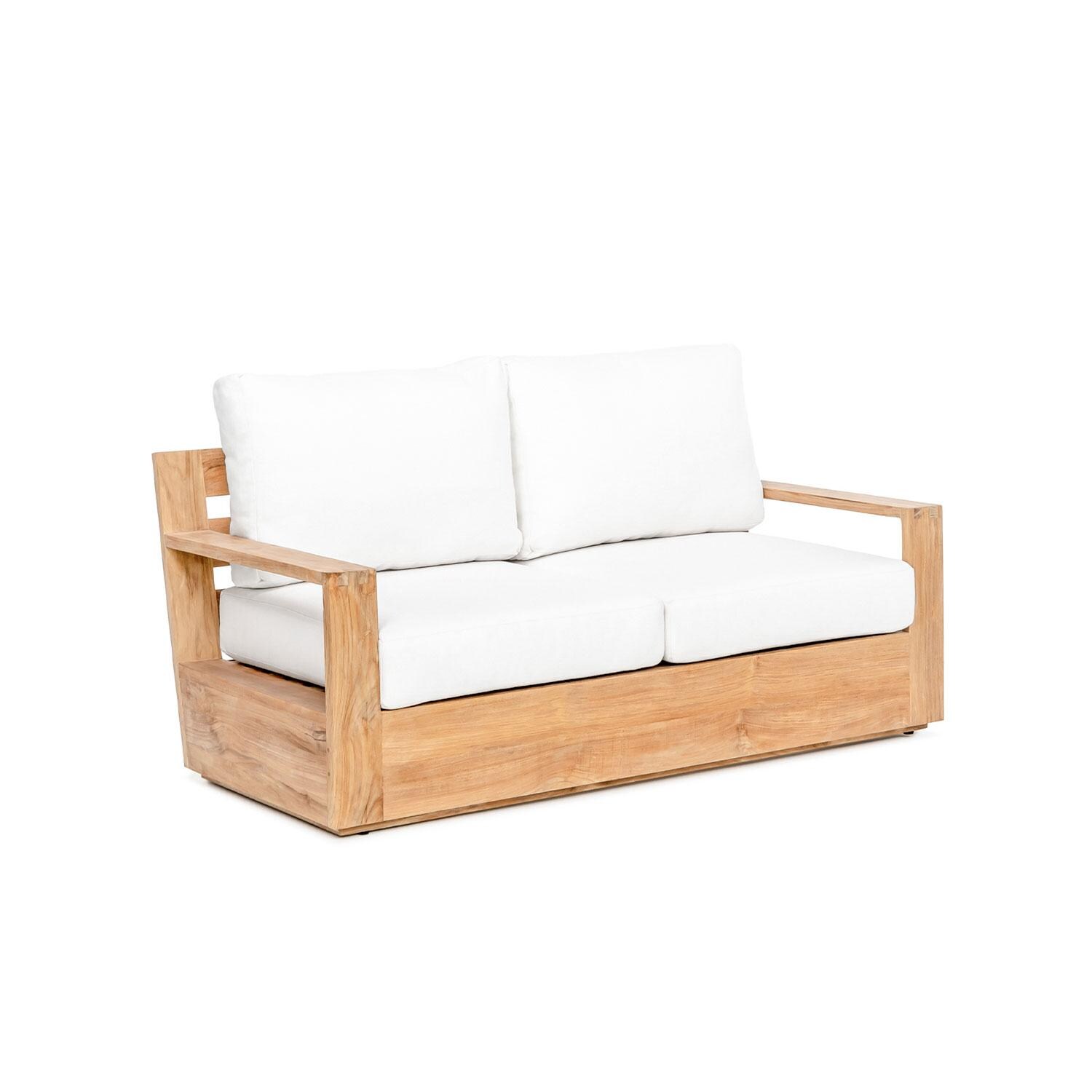 Scape Key 2 Person Teak Loveseat in Natural by Lakeview Outdoor Designs - Angled - White Background thumbnail