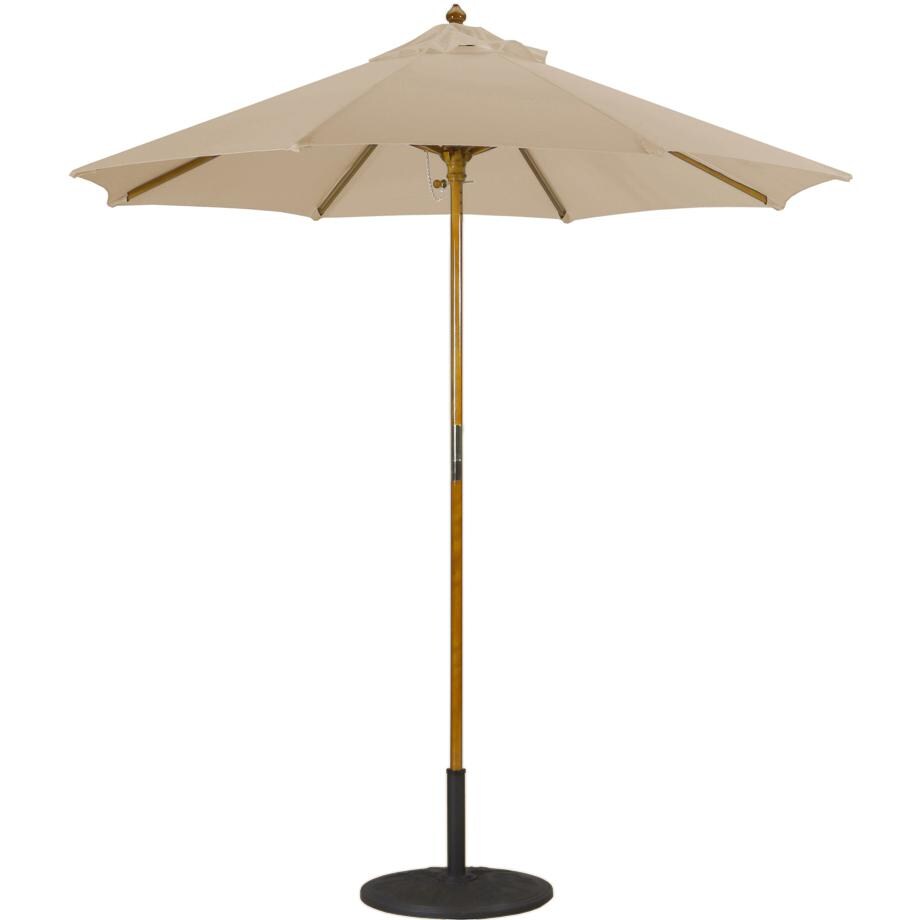 Galtech 7.5 Ft. Octagonal Wood Patio Umbrella W/ Manual Lift - Light Wood Frame W/ Camel Sunbrella Fabric (Umbrella Base Not Included) thumbnail