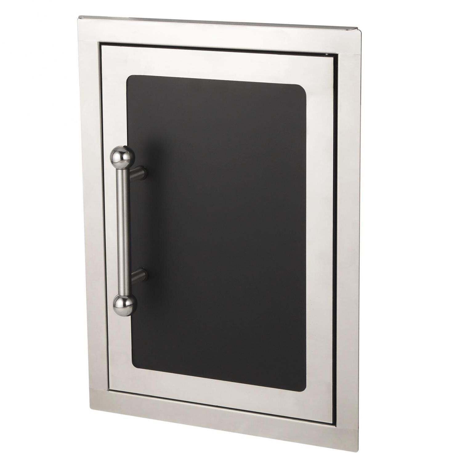 Fire Magic Echelon Black Diamond 14-Inch Right-Hinged Single Access Door - Vertical With Soft Close - 53920HSC-R