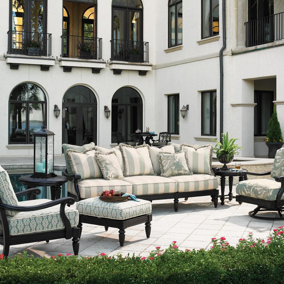 Kingstown Sedona 6 Piece Cast Aluminum Patio Conversation Set W/ Swivel Club Chair & Sunbrella Fabric By Tommy Bahama