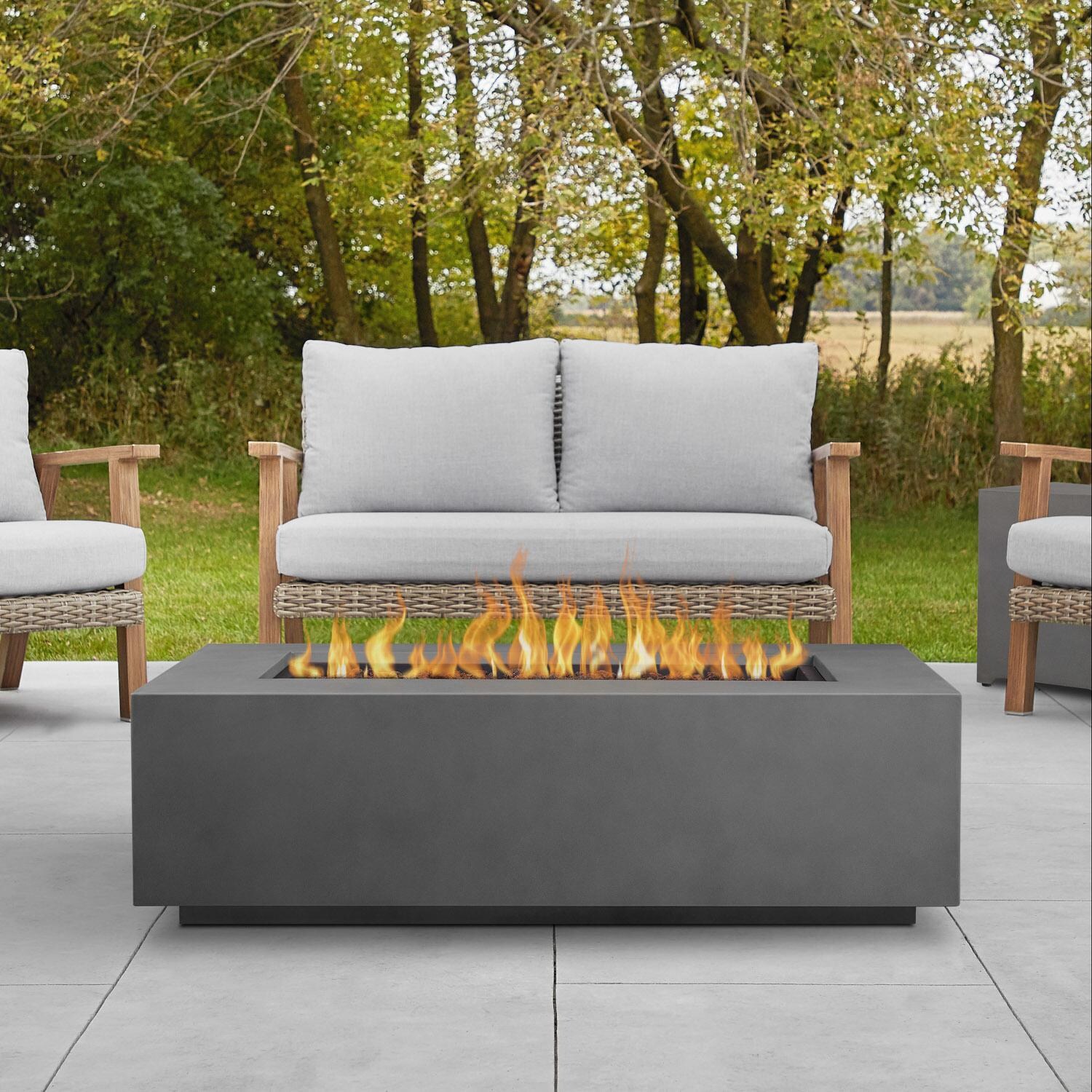 Real Flame Aegean 50-Inch Rectangle Natural Gas Fire Table - Weathered Slate - (Ships as Propane w/ NG Conversion Kit) - C9813NG-WSLT