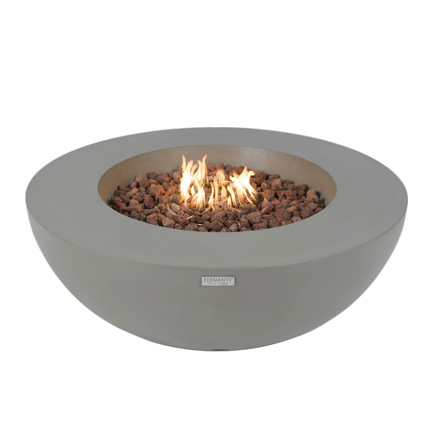 Elementi Lunar Bowl 42-in Natural Gas Concrete Fire Table in Light Grey - Display - White Background thumbnail