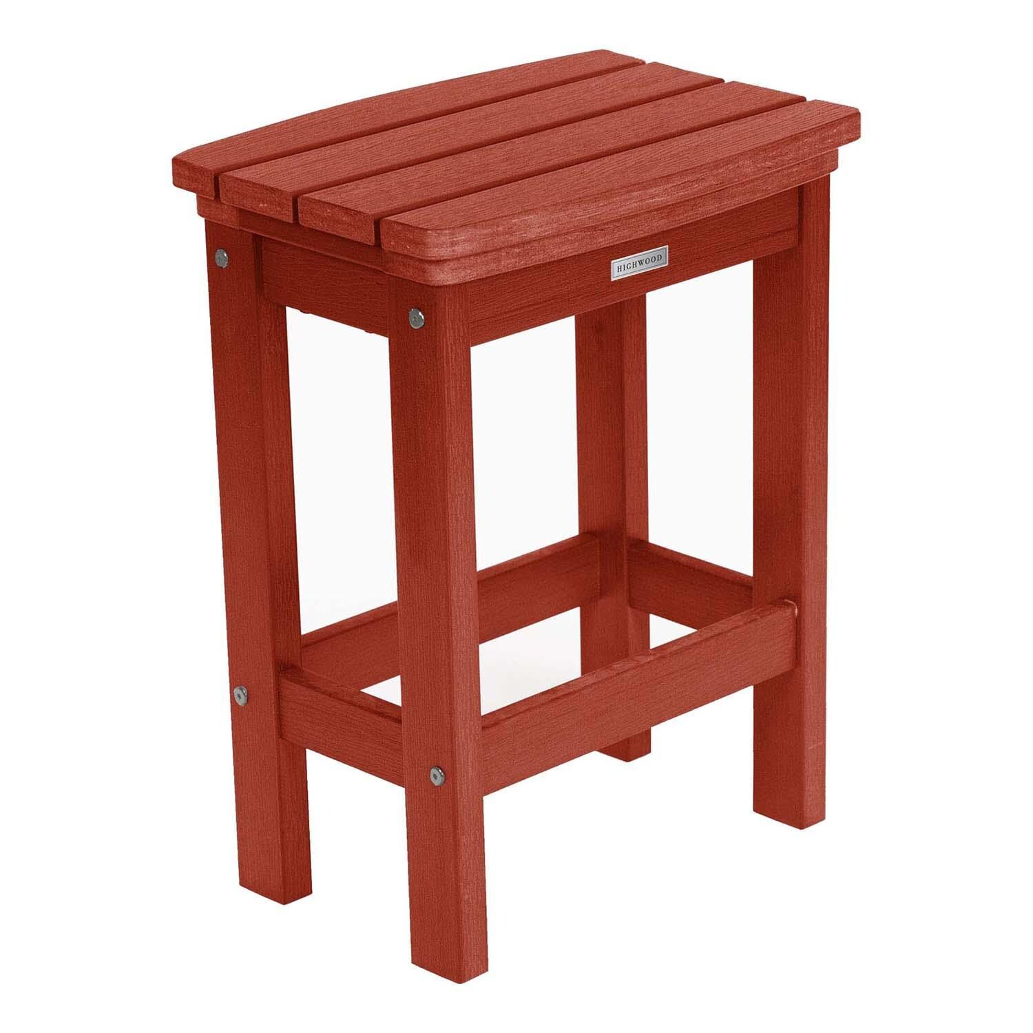 Hart Lane Polyresin Bar Stool Counter Height in Rustic Red By Lakeview Outdoor Designs - Angled Right - White Background thumbnail
