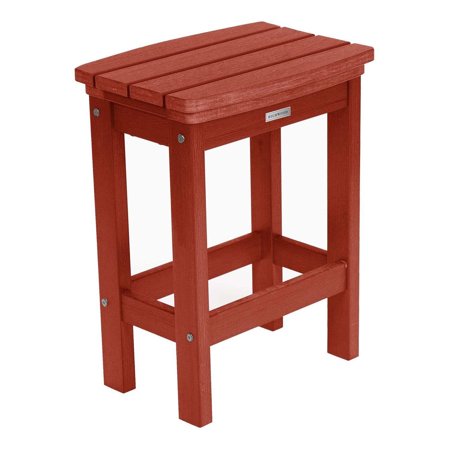 Hart Lane Polyresin Bar Stool Counter Height in Rustic Red By Lakeview Outdoor Designs - Angled Right - White Background thumbnail