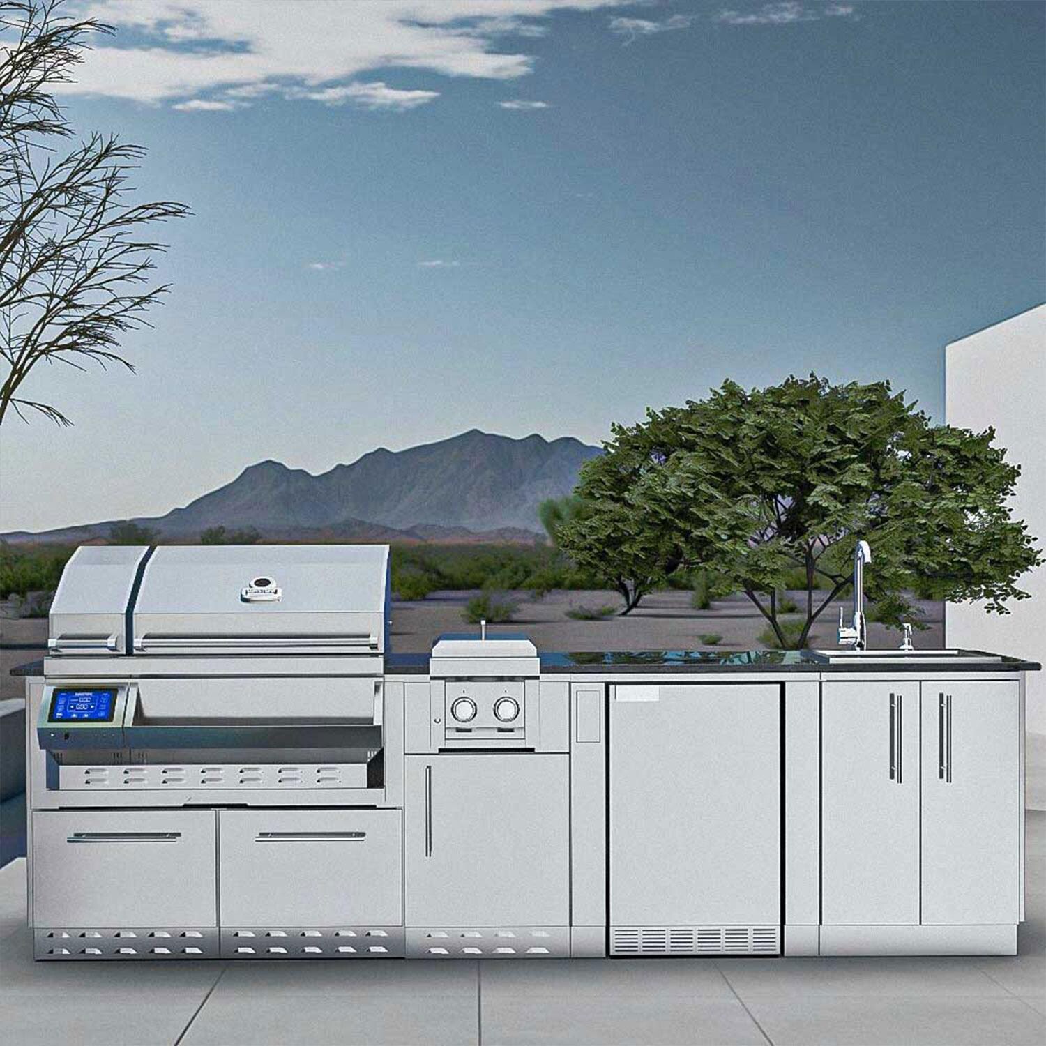 Sunstone SAC44HGDC 44 In. Sunstone Base Cabinet for Up To 38 In Pellet Grill - Installed - Lifestyle thumbnail