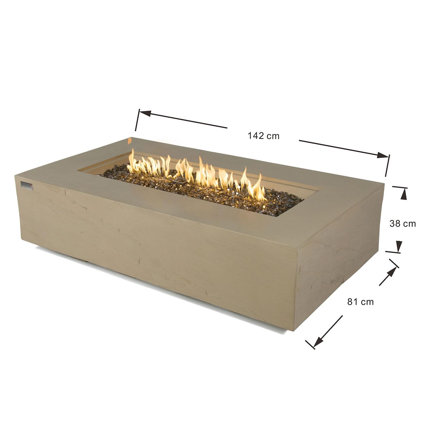 Elementi Colorado OFG410SY-NG 56-Inch Natural Gas Sunlight Yellow Fire Pit Table - Dimensions - Dimensional thumbnail