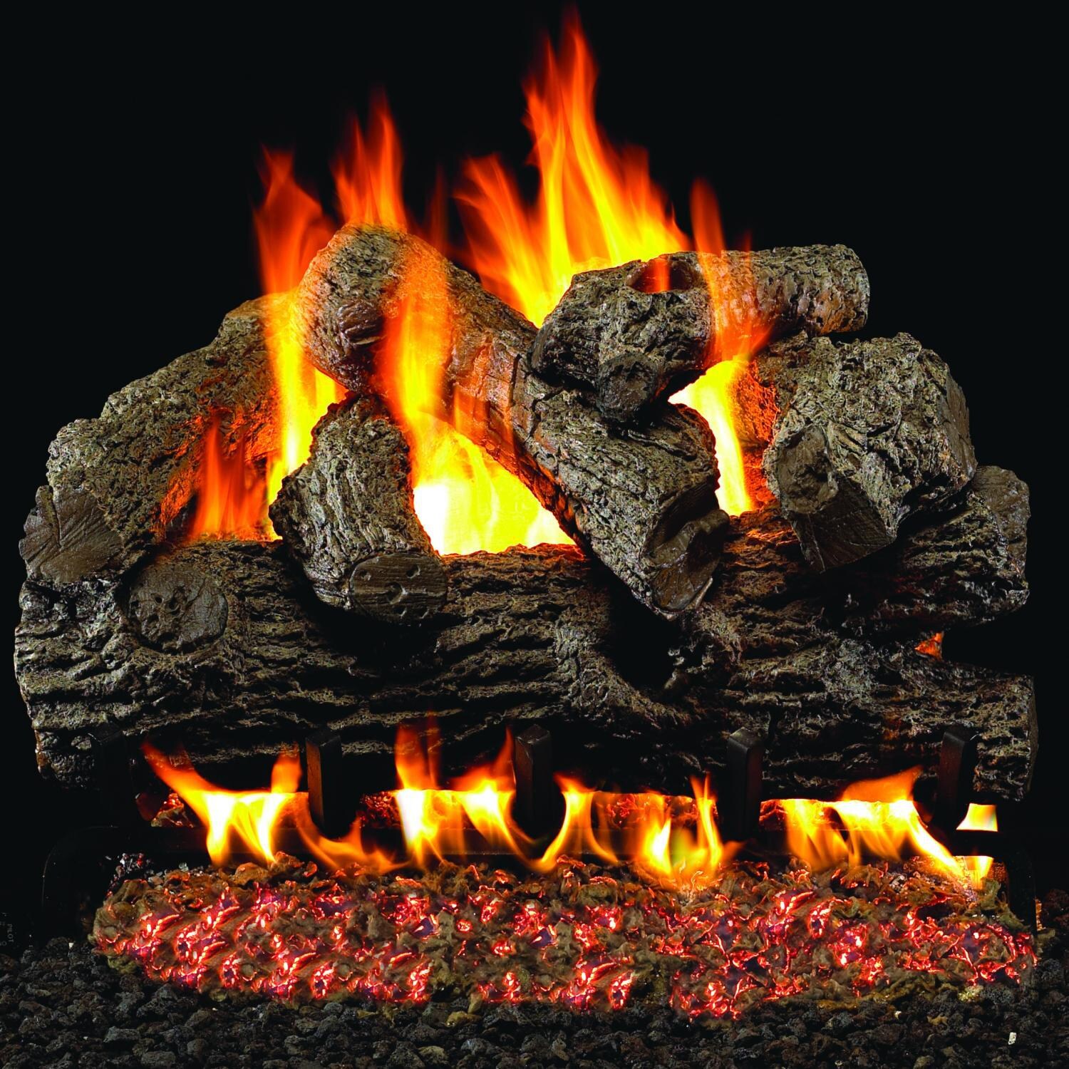 Peterson Real Fyre 42-Inch Royal English Oak Outdoor Log Set With Vented Natural Gas Stainless G45 Burner - Match Light