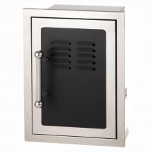 Fire Magic Echelon Black Diamond 14-Inch Right-Hinged Louvered Single Access Door W/ Propane Tank Storage & Soft Close - 53820HSC-TR
