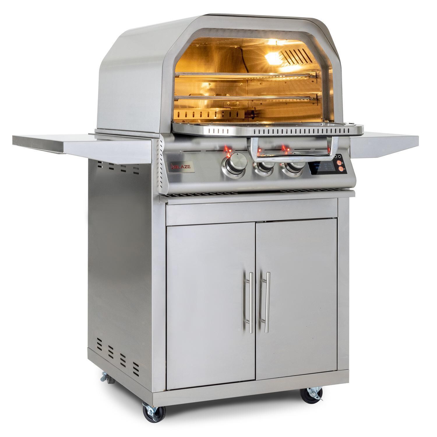 Blaze BLZ-26-PZOVN-NG 26-in Natural Gas Outdoor Oven w/ Rotisserie - Angled - White Background thumbnail
