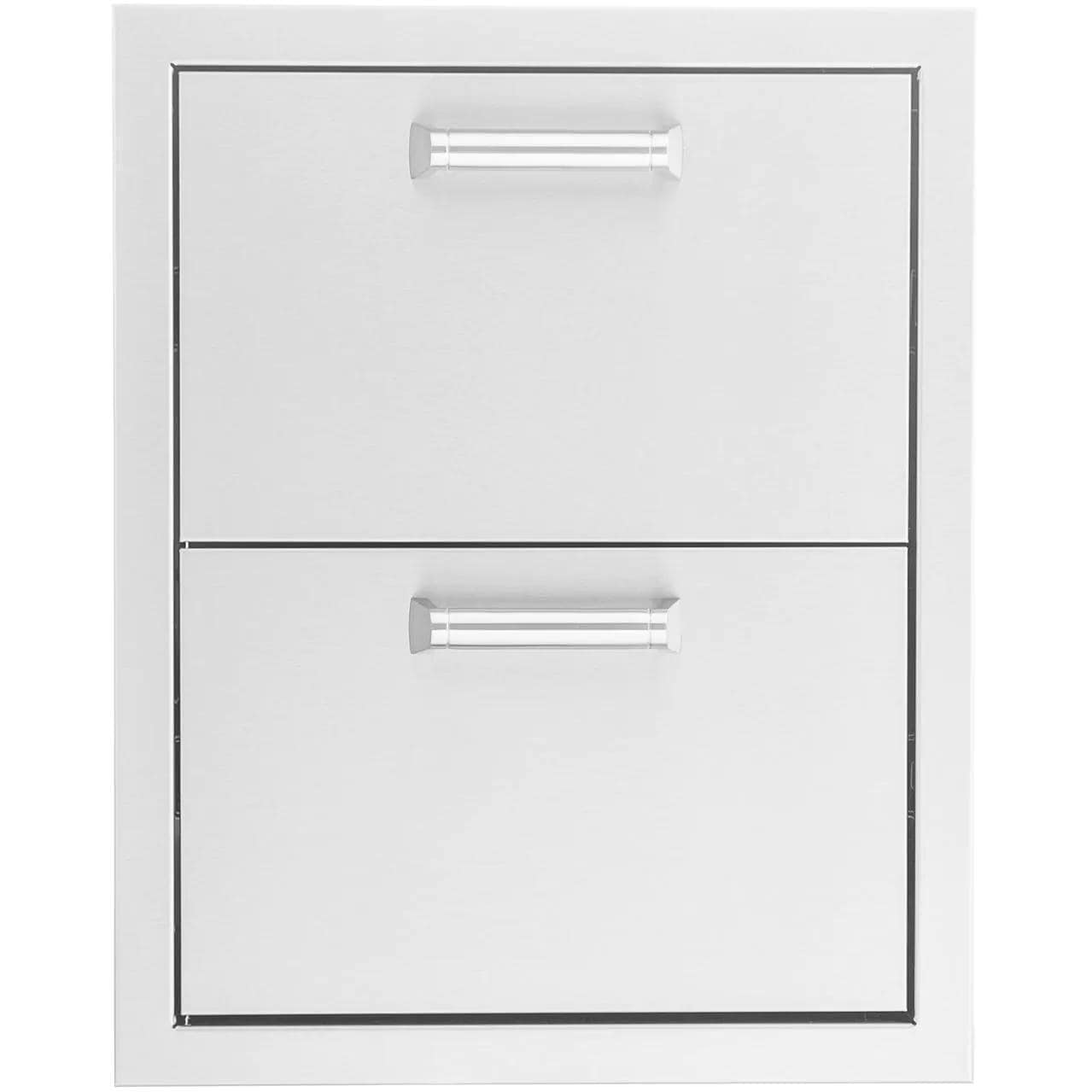 16-in Contempo/Traditional Stainless Steel Double Access Drawer by BBQGuys Signature - BBQ-DRW2
