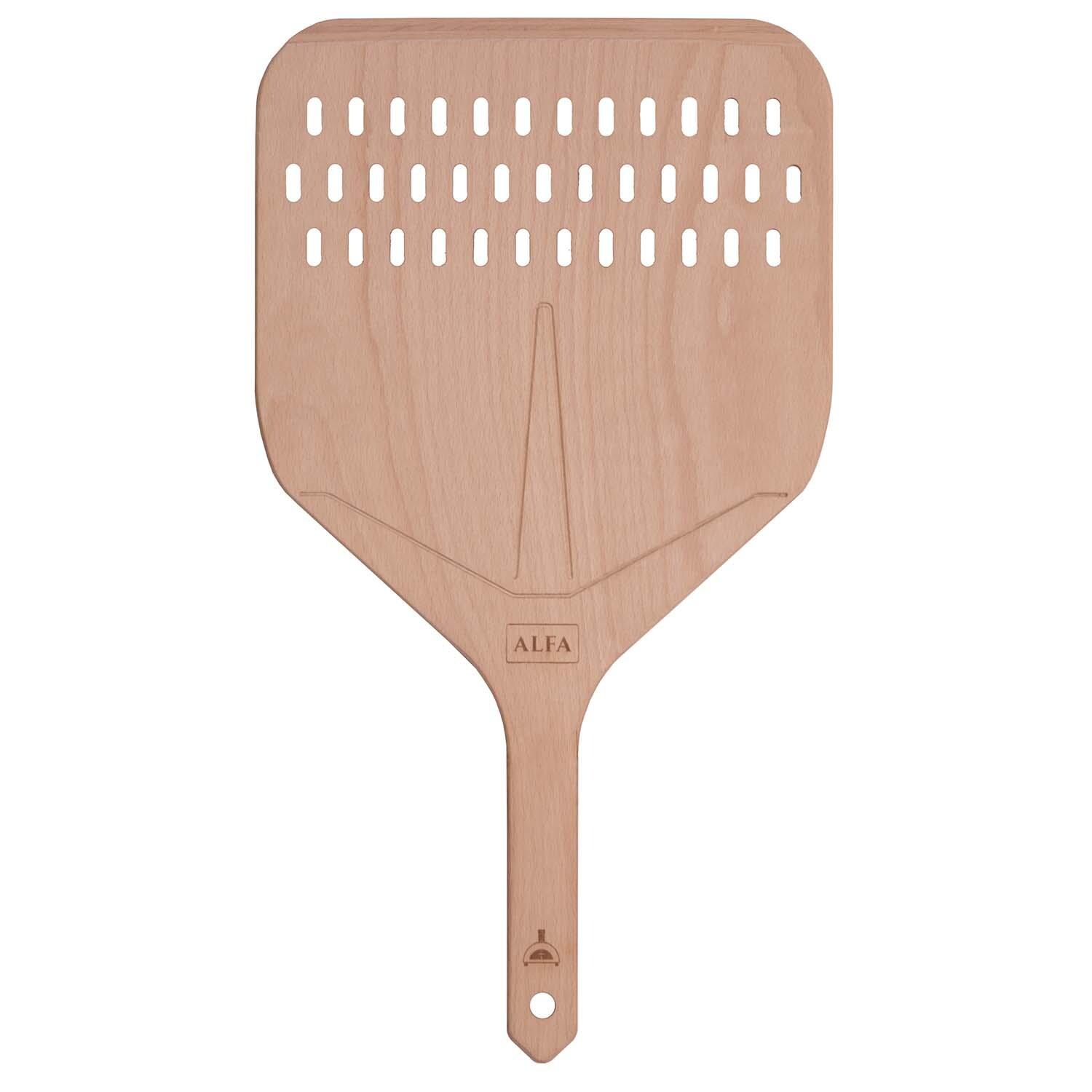 Alfa AC-PLEGN036 14-Inch Wood Pizza Peel - Pizza Peel - White Background thumbnail