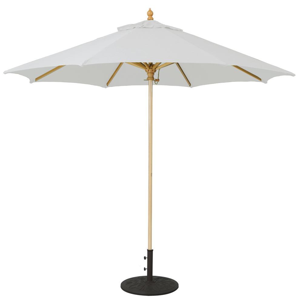 Galtech 9 Ft. Octagonal Wood Patio Umbrella W/ Manual Lift - Light Wood Frame W/ Canvas Sunbrella Fabric thumbnail