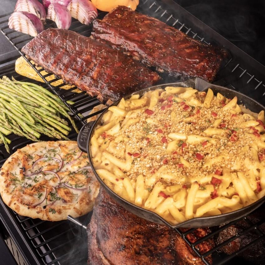 Traeger TFB86MLH Woodridge Pellet Grill - Food on Grill - Lifestyle thumbnail