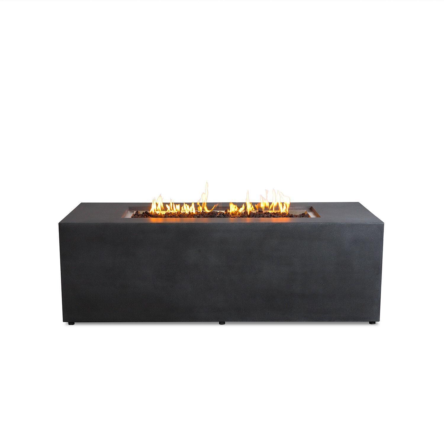 Glenwood 72-in Rectangular Concrete Propane Fire Pit in Graphite by Lakeview Outdoor Designs