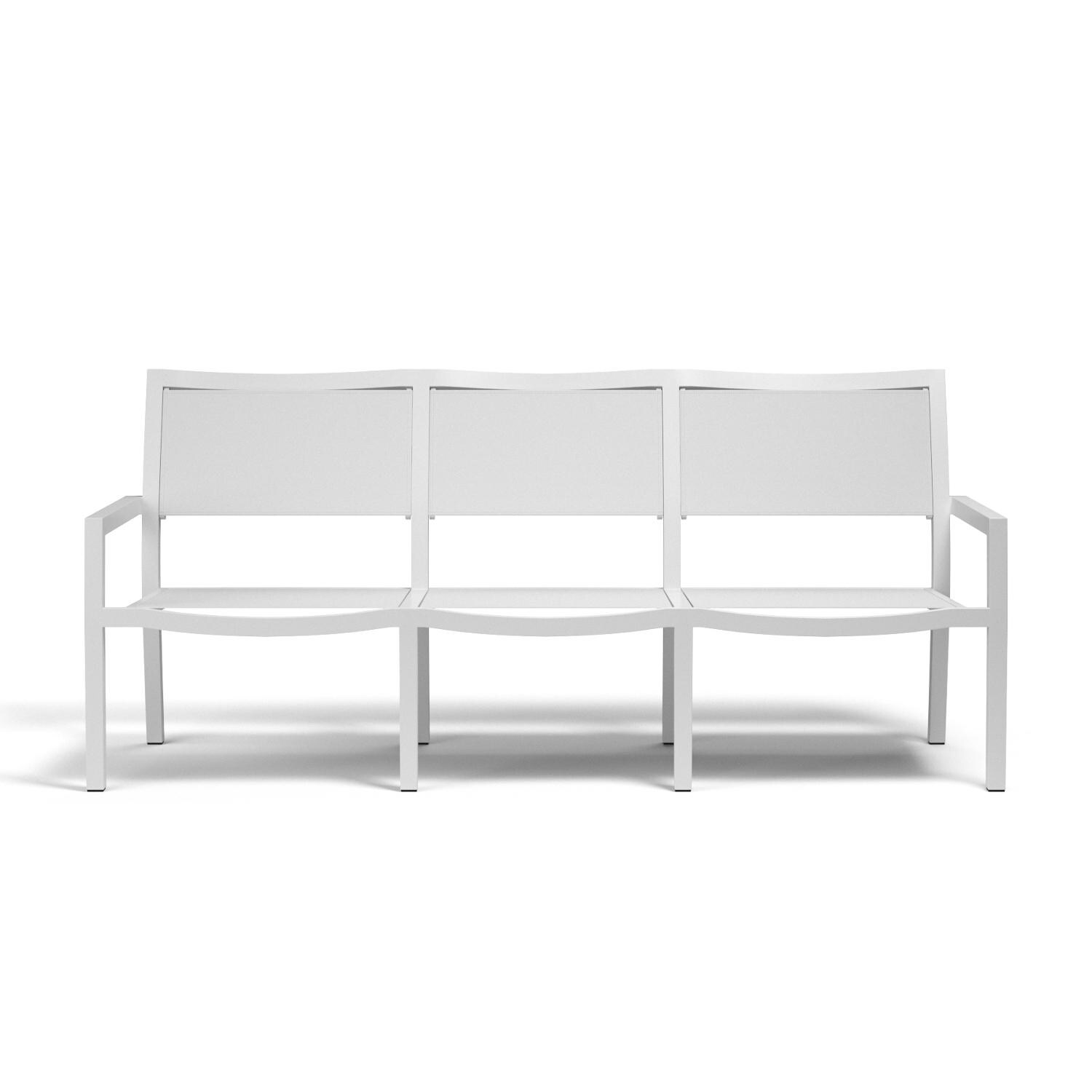 Sunset West - 1101-23 - Naples Aluminum Patio Sling Sofa W/ Textilene Frost Sling - Front View thumbnail