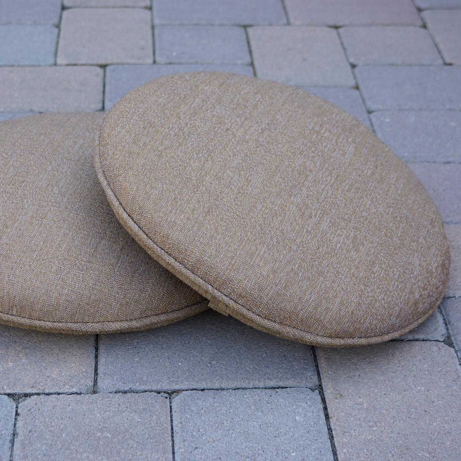 Darlee Backless Round Bar Stool Replacement Cushion - Set of 2 - Sesame