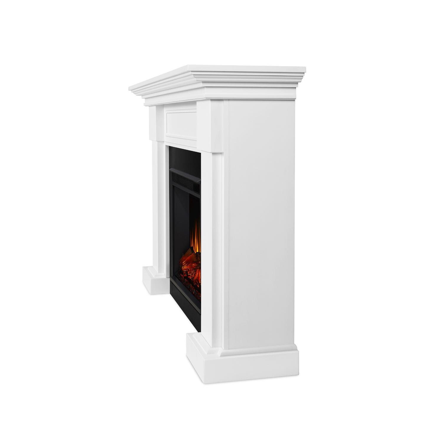 Real Flame - 7910E-W - Hillcrest 48-Inch Electric Fireplace With Mantel - White - Side View thumbnail
