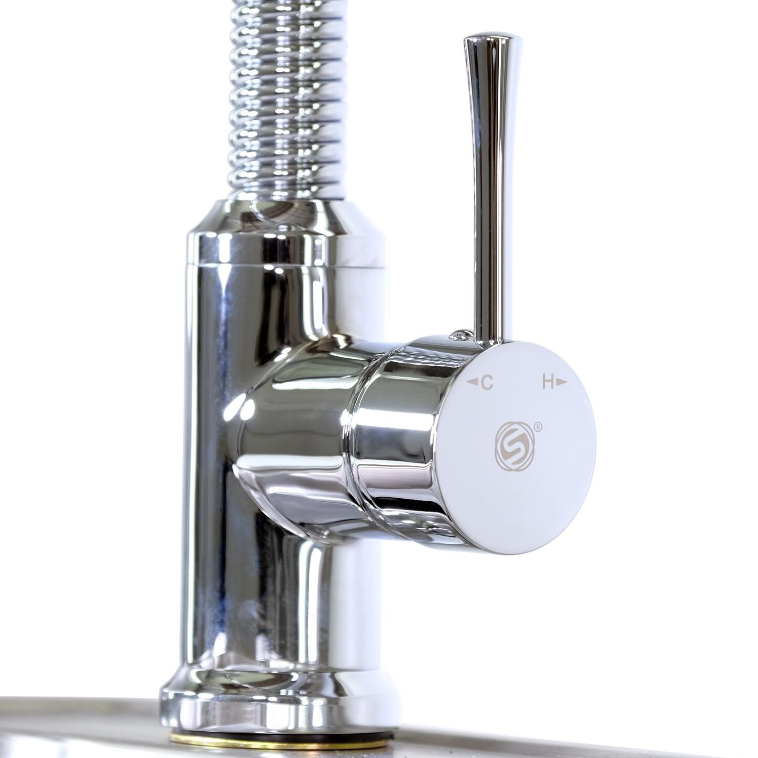 BBQGuys - BBQ-N96565-PC - Single Handle Pull-Down Coil Spring Faucet - Handle Detail thumbnail